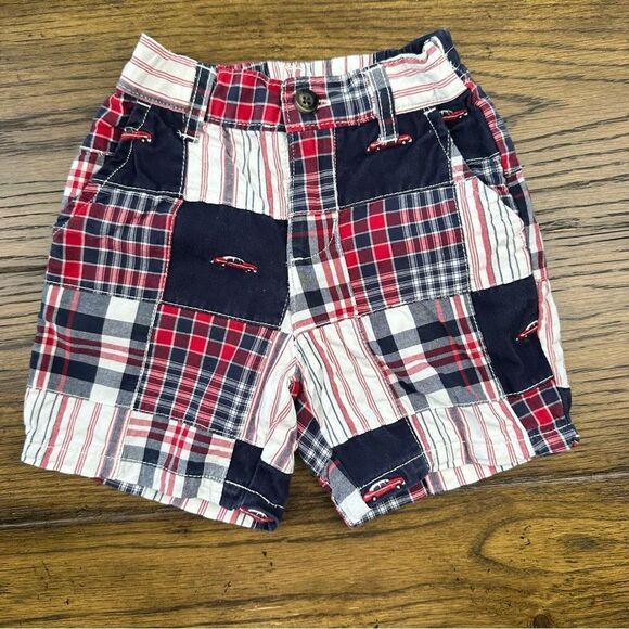 Janie and Jack Patchwork Shorts Red White Blue EUC - Picture 1 of 4
